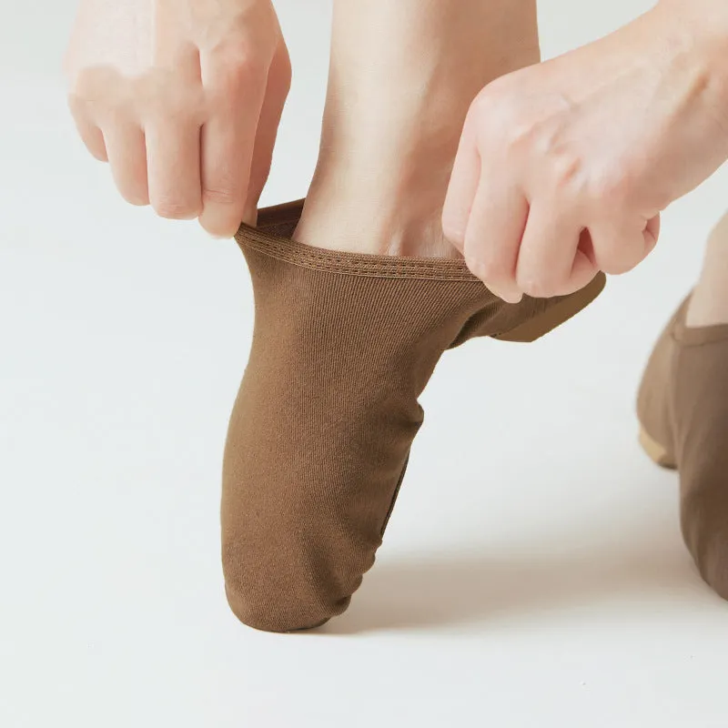 Kids Dark Brown Canvas Flats Jazz Teaching & Practice Shoes