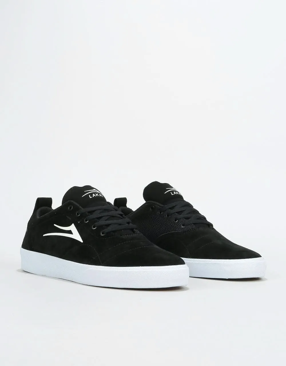 Lakai Bristol Skate Shoes - Black/White Suede