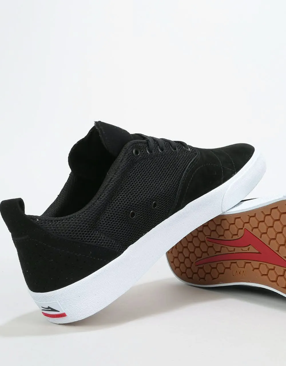 Lakai Bristol Skate Shoes - Black/White Suede