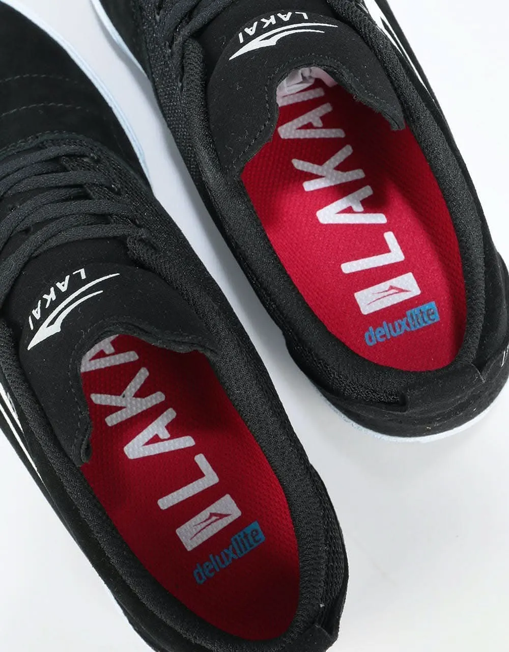 Lakai Bristol Skate Shoes - Black/White Suede