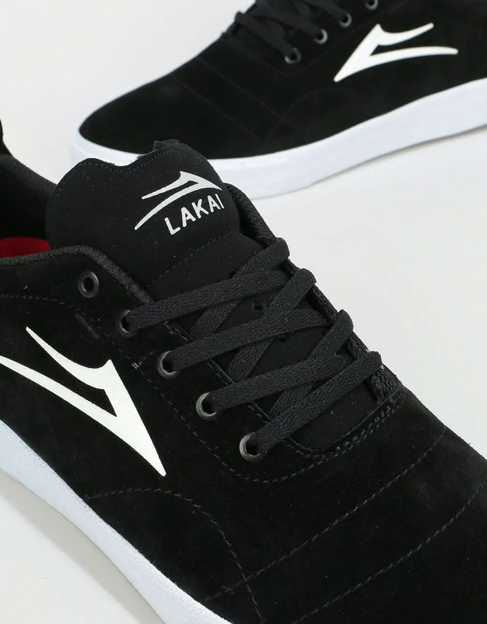 Lakai Bristol Skate Shoes - Black/White Suede