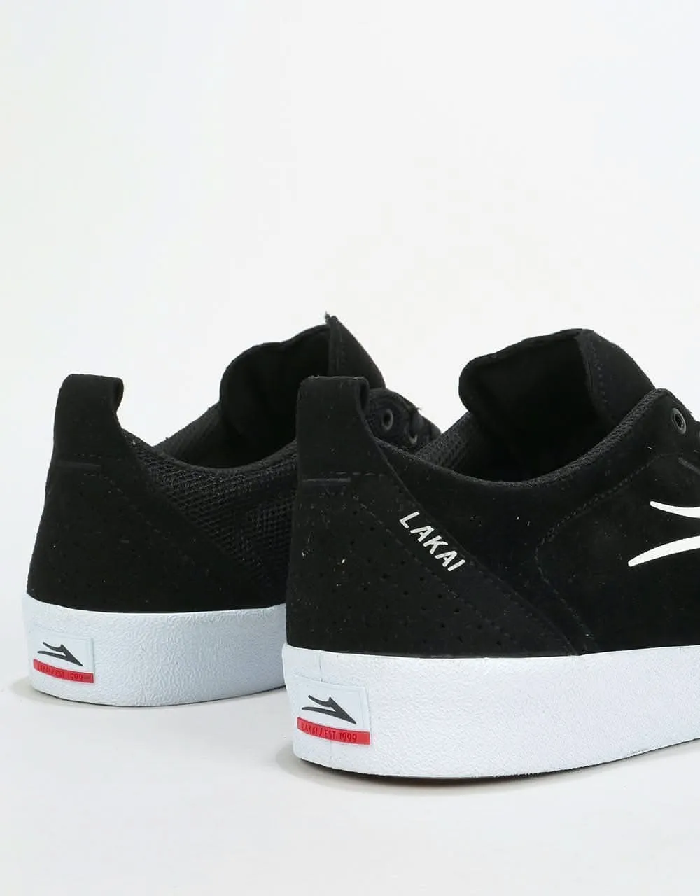 Lakai Bristol Skate Shoes - Black/White Suede