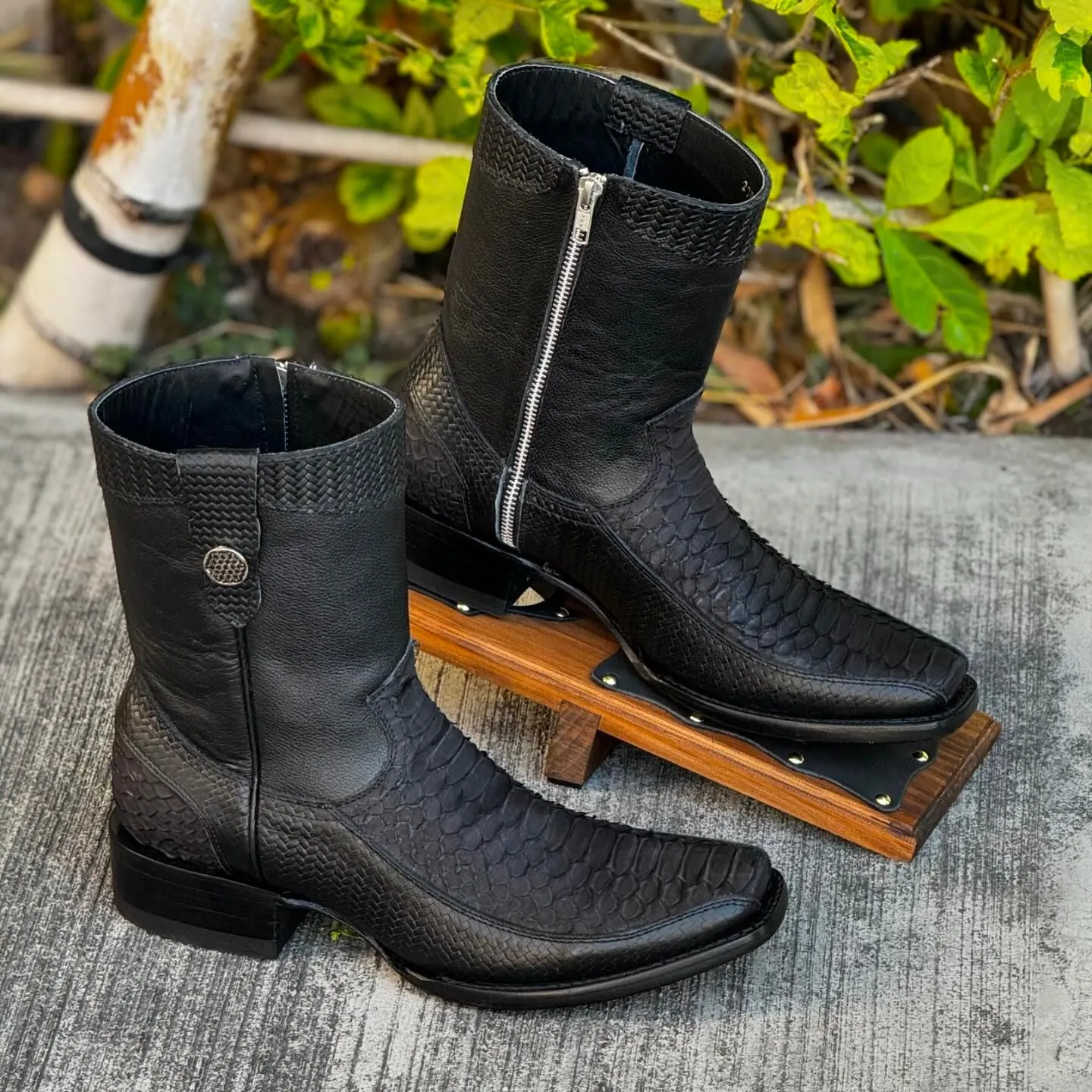 (⏰Last Day Promotion $15 OFF)Scale upper wear-resistant leather boots