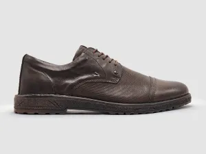 Men's Derby Toe-Cap Leather Dress Shoes - Brown