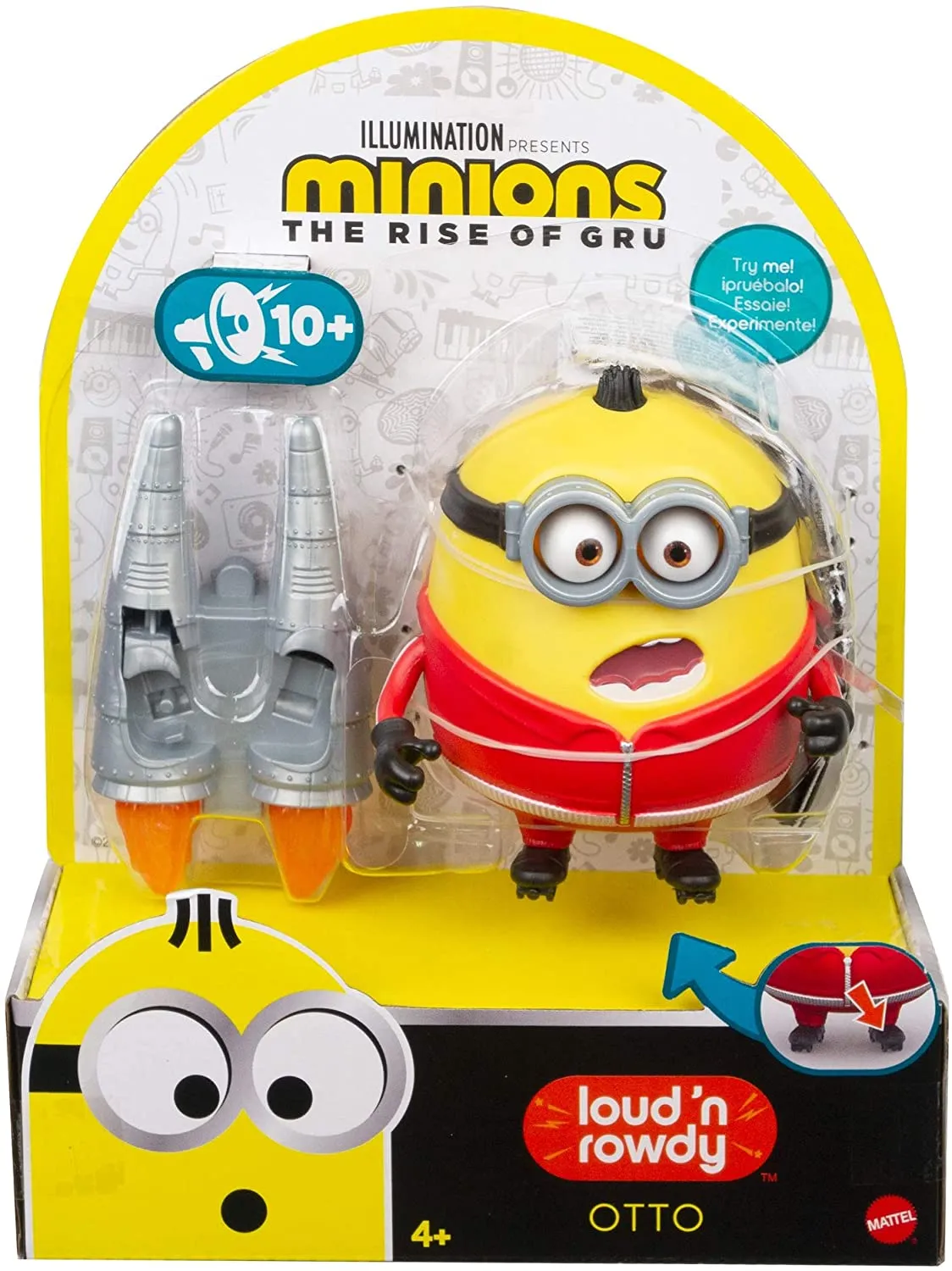 Minions The Rise of Gru Loud N’ Rowdy Otto Talking Action Figure with Kung Fu Rocket Skates Toy
