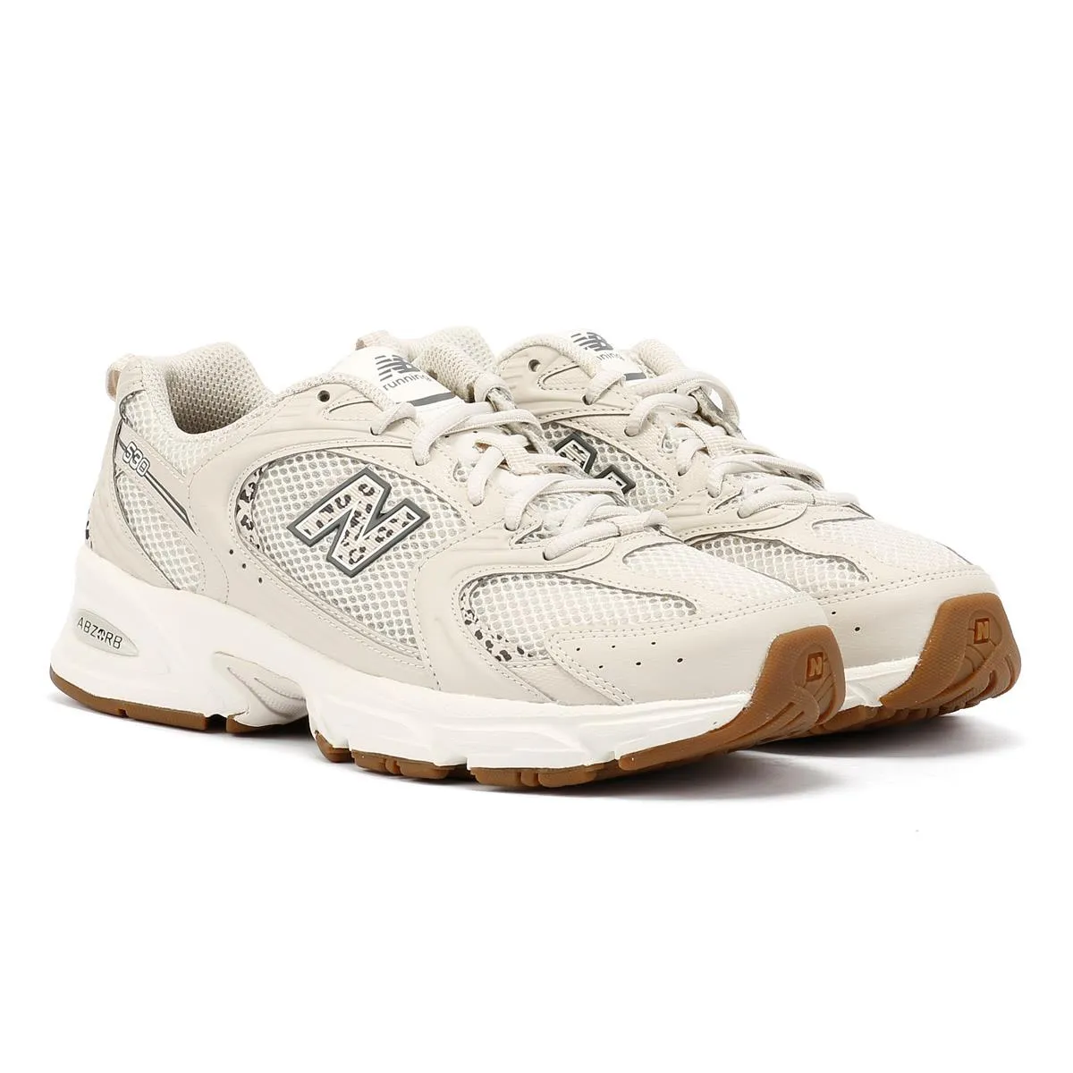 New Balance 530 White/Animal Print Trainers