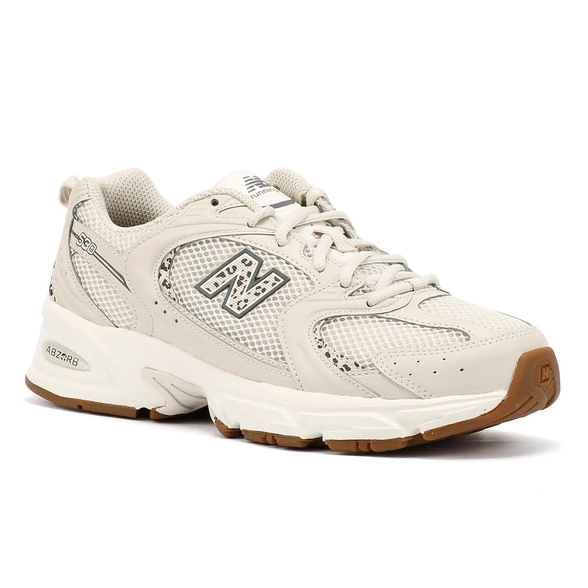 New Balance 530 White/Animal Print Trainers