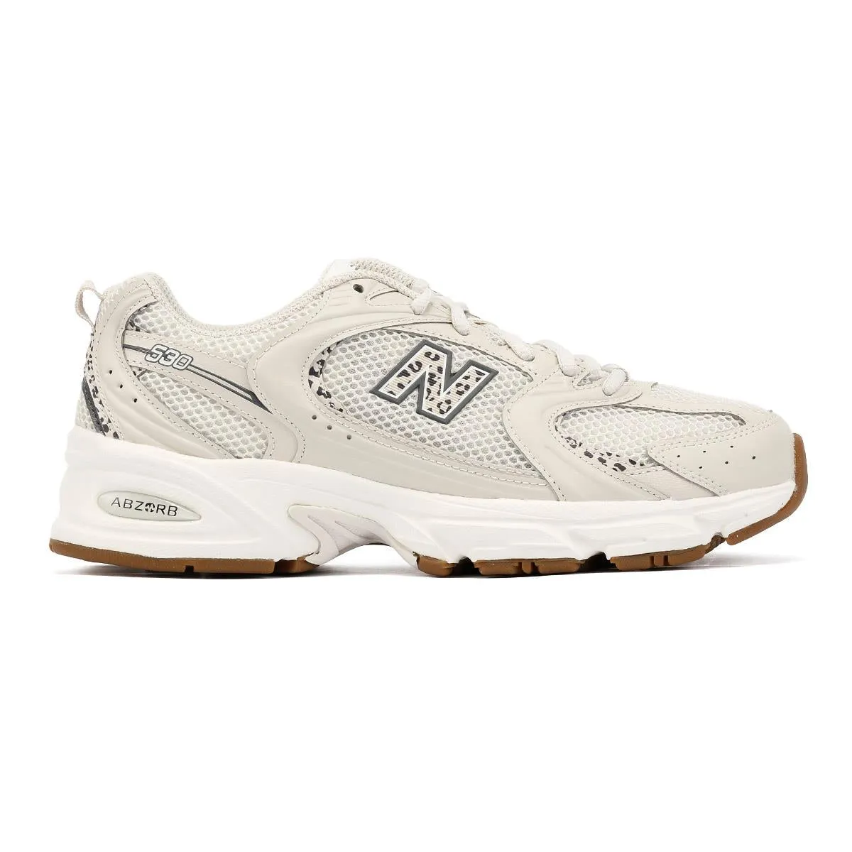 New Balance 530 White/Animal Print Trainers