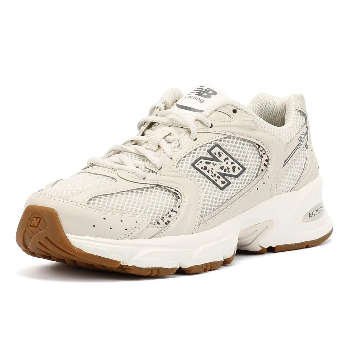 New Balance 530 White/Animal Print Trainers