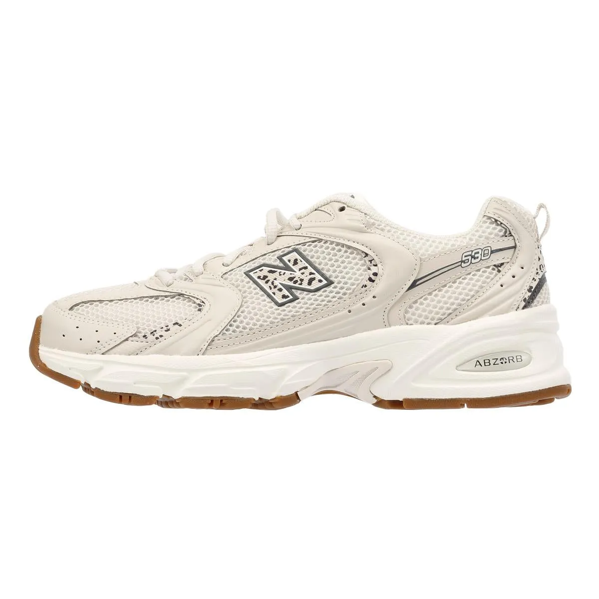 New Balance 530 White/Animal Print Trainers