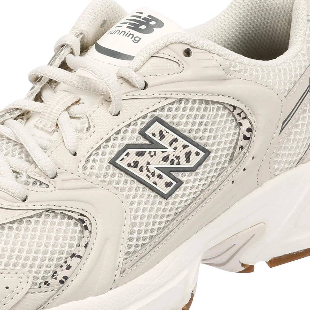 New Balance 530 White/Animal Print Trainers
