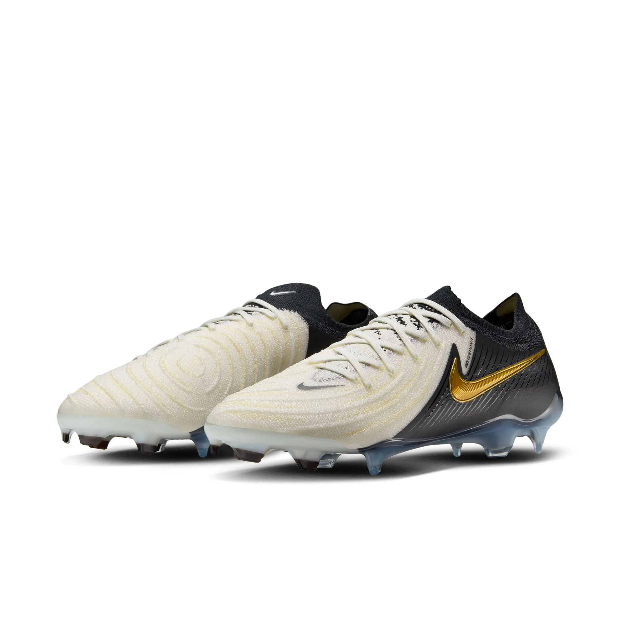 Nike Phantom GX 2 Elite FG Firm Ground Soccer Cleat - White/Black/Metallic Gold
