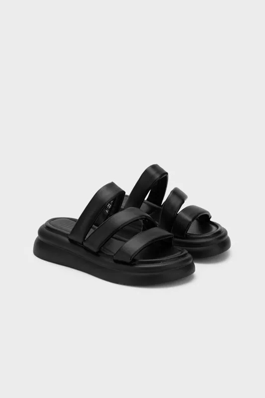 PADDED STRAPPY WEDGE HEEL SLIDE