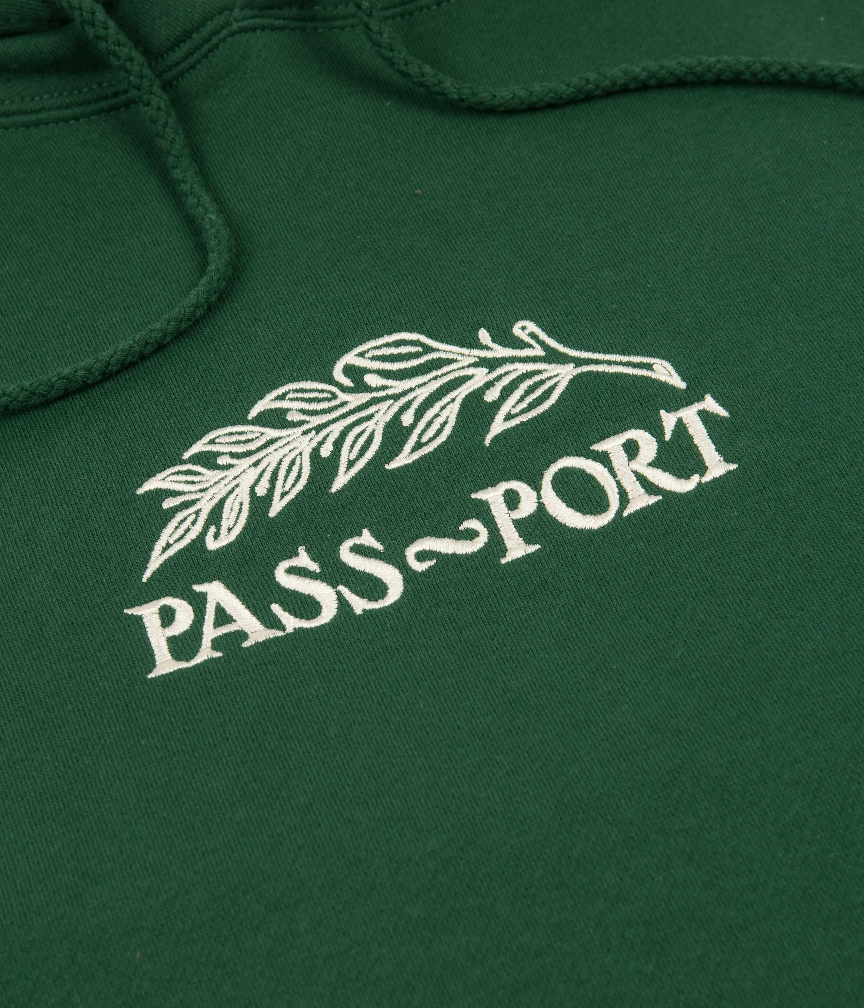 Pass Port Quill Embroidery Hoodie - Forest Green