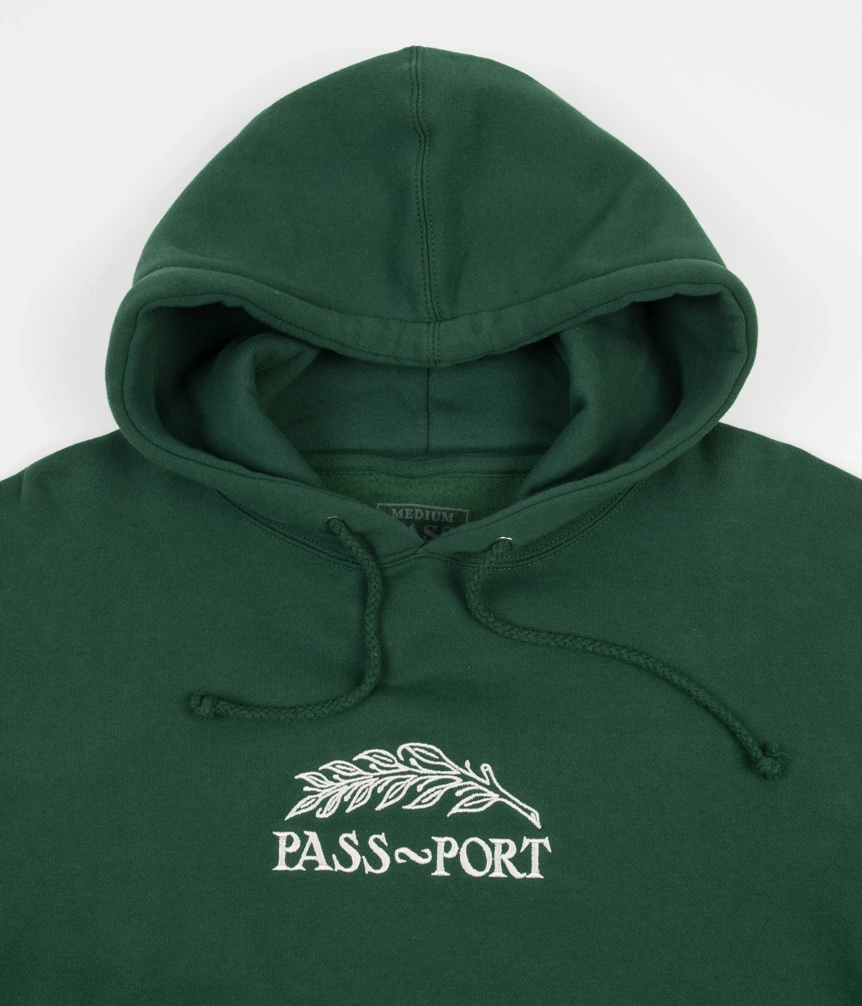 Pass Port Quill Embroidery Hoodie - Forest Green
