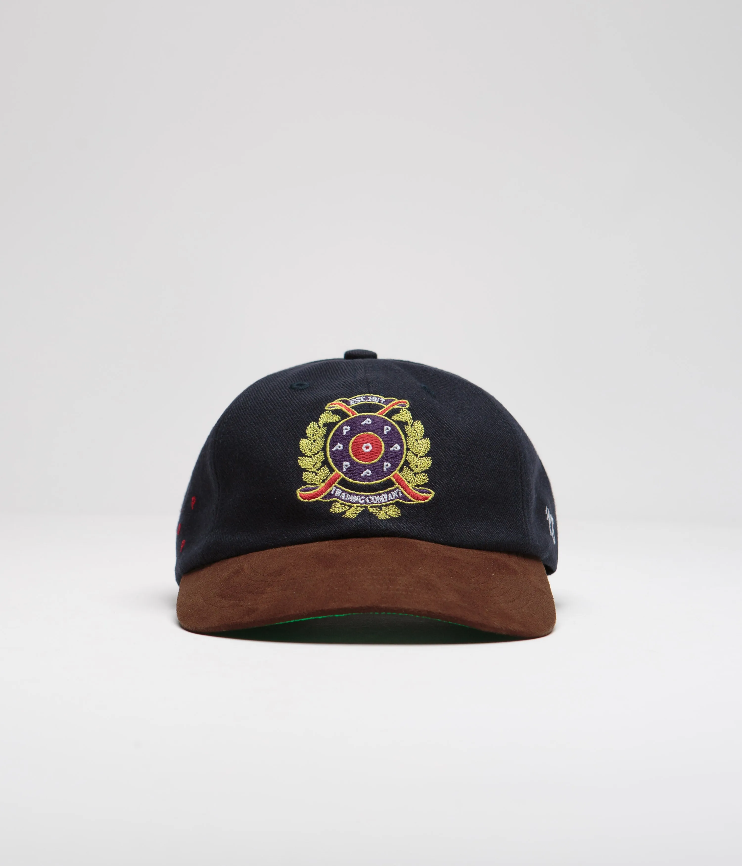 Pop Trading Company Crest Cap - Navy / Brown