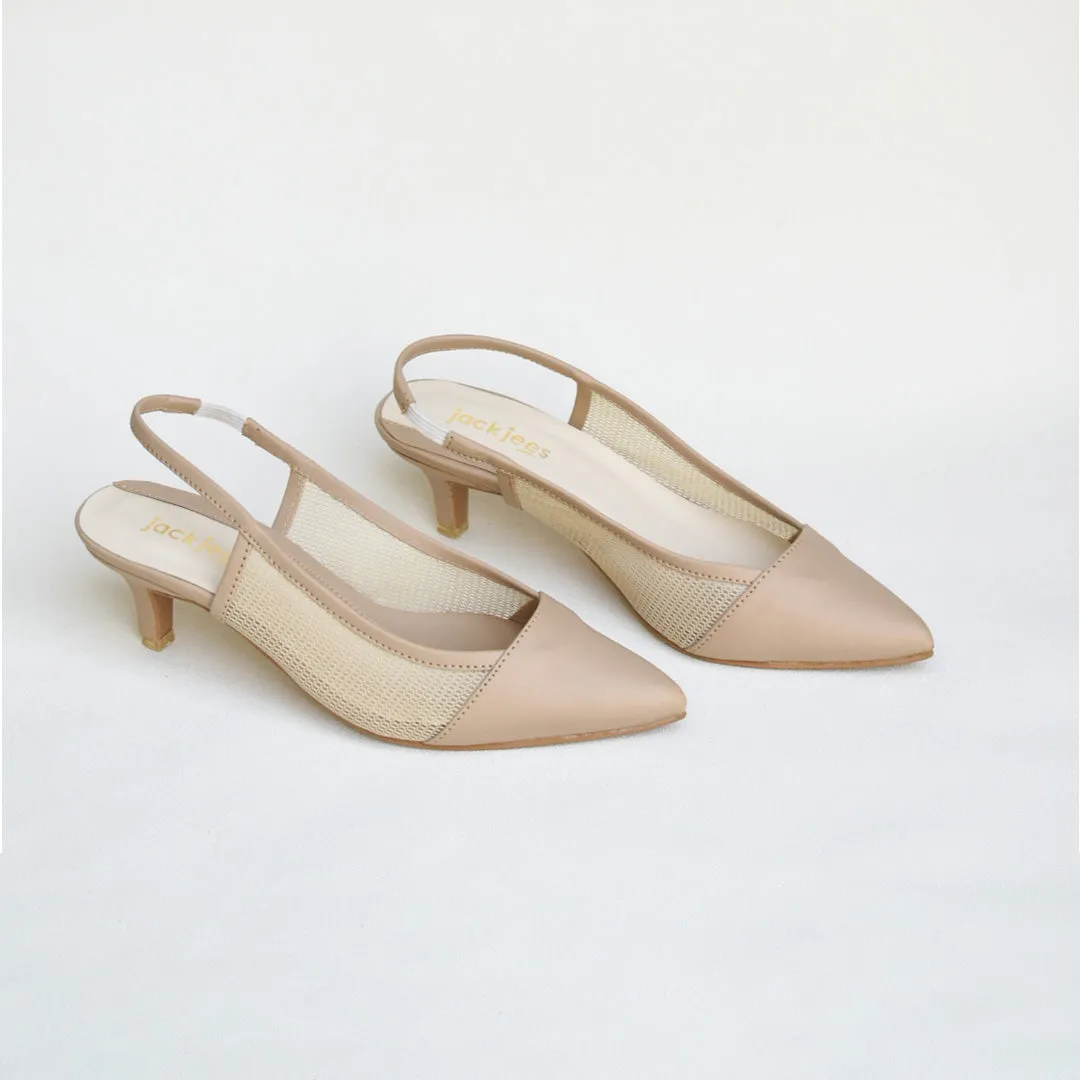 Sophisticated Kitten Heels Beige