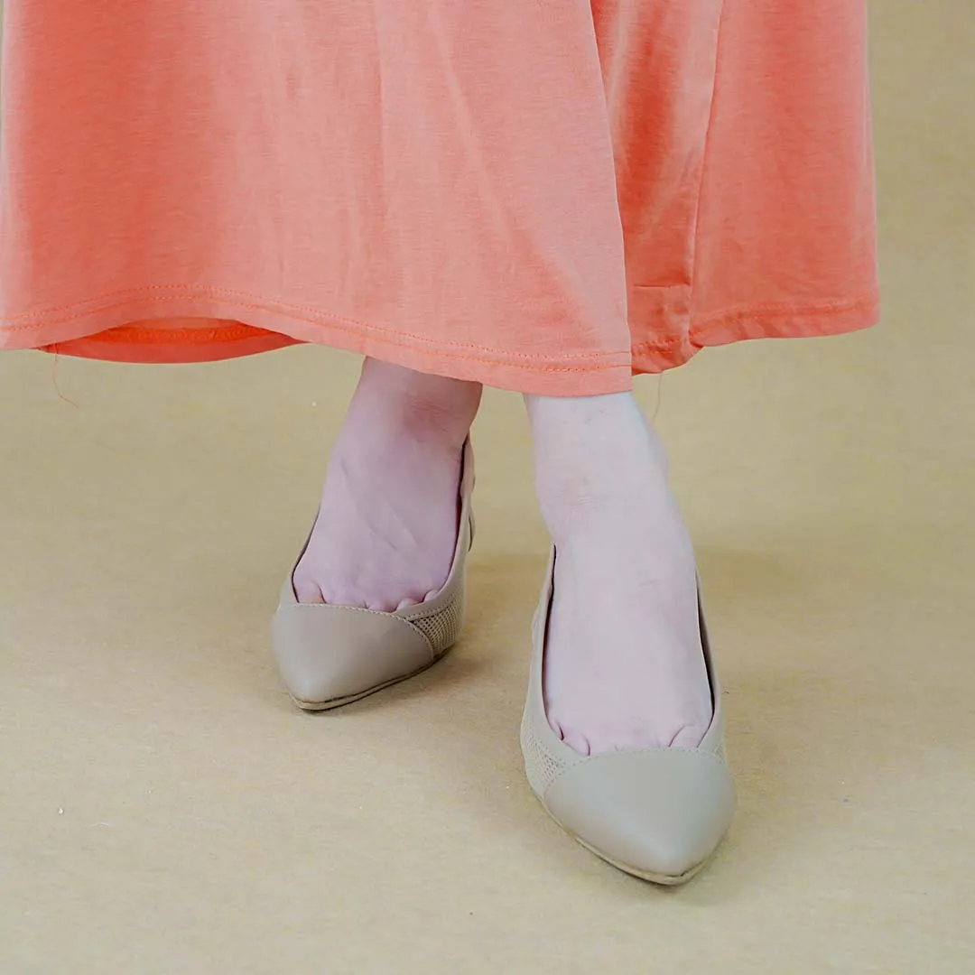 Sophisticated Kitten Heels Beige