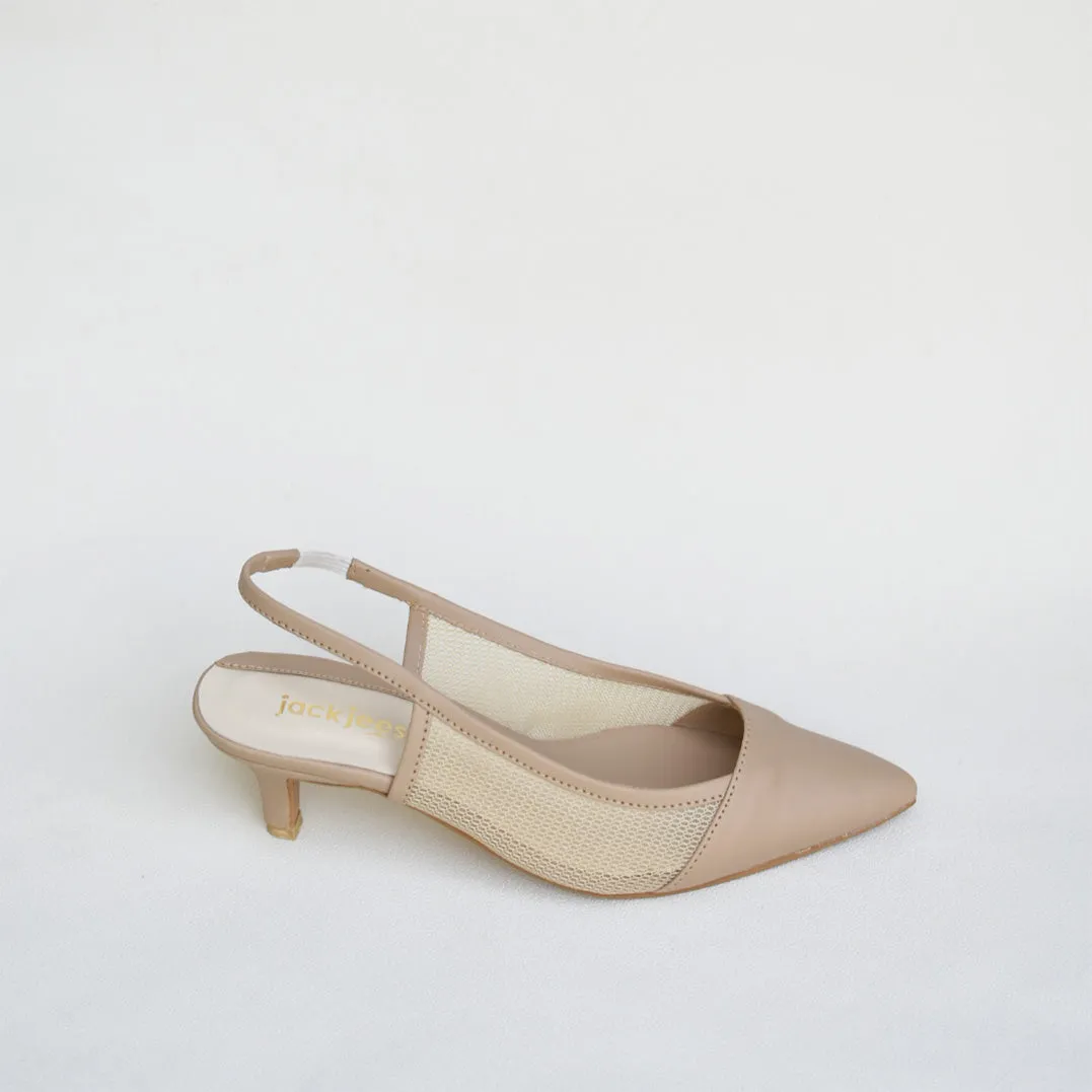 Sophisticated Kitten Heels Beige