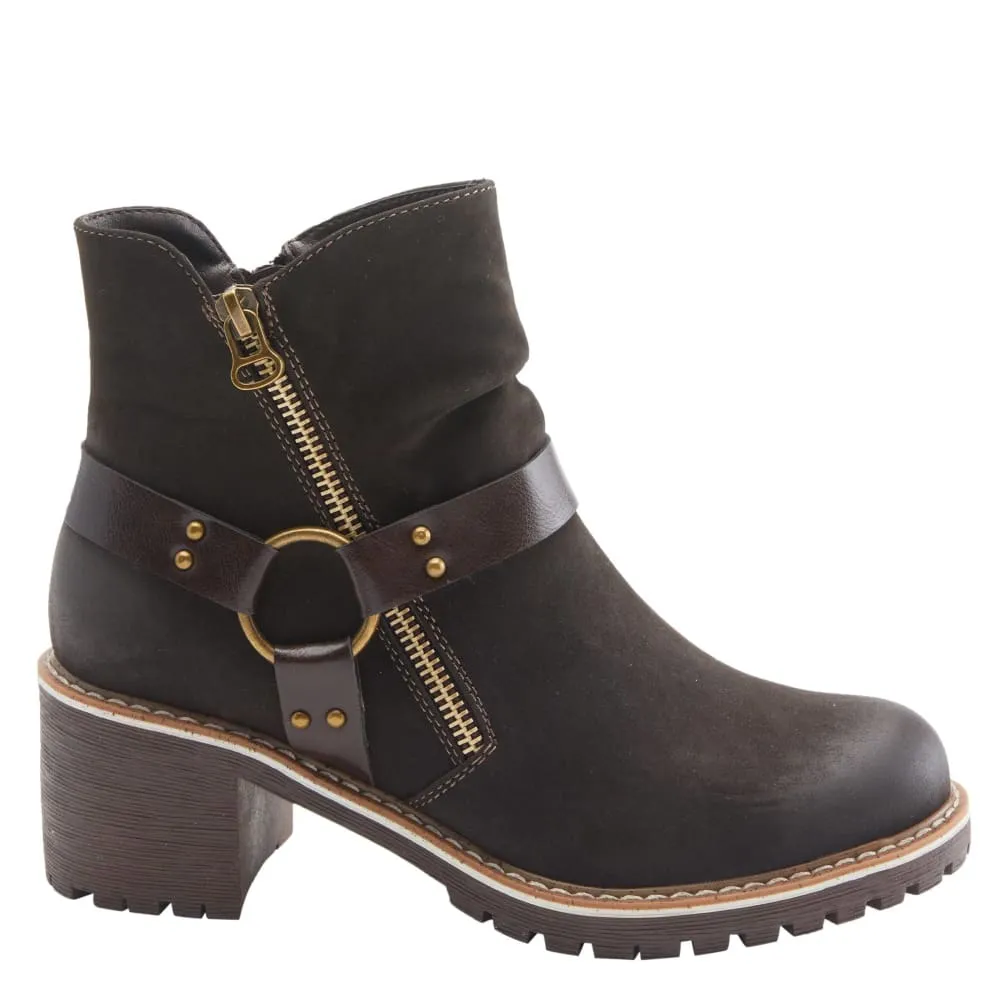 Spring Step Shoes Patrizia Firewood Women's Leather O Ring Harness Boots