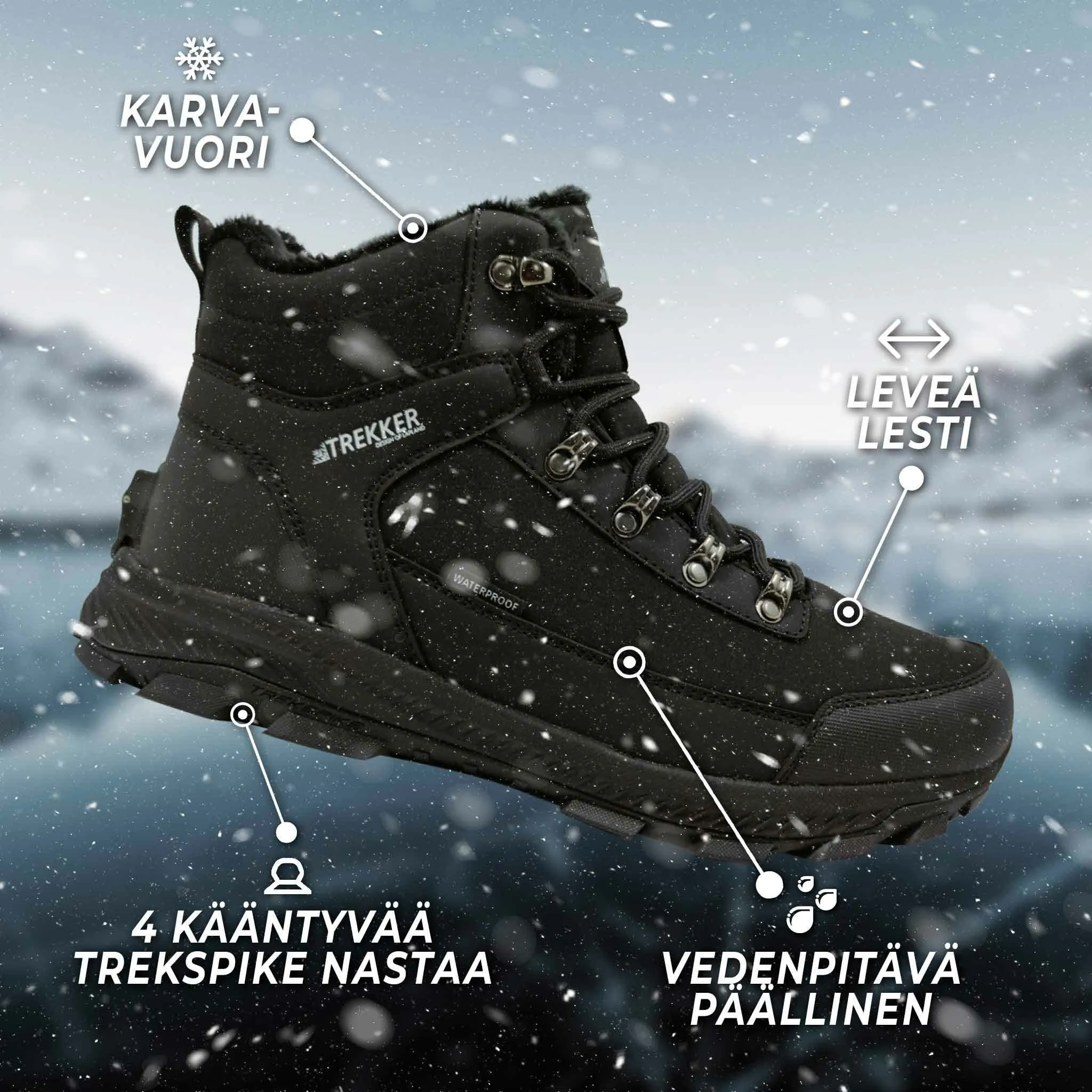 Trekker Studded Shoes, Reversible Studs