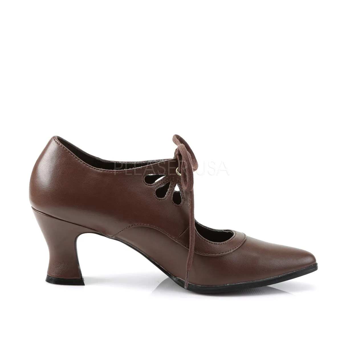 Victorian Style Brown Kitten Heels