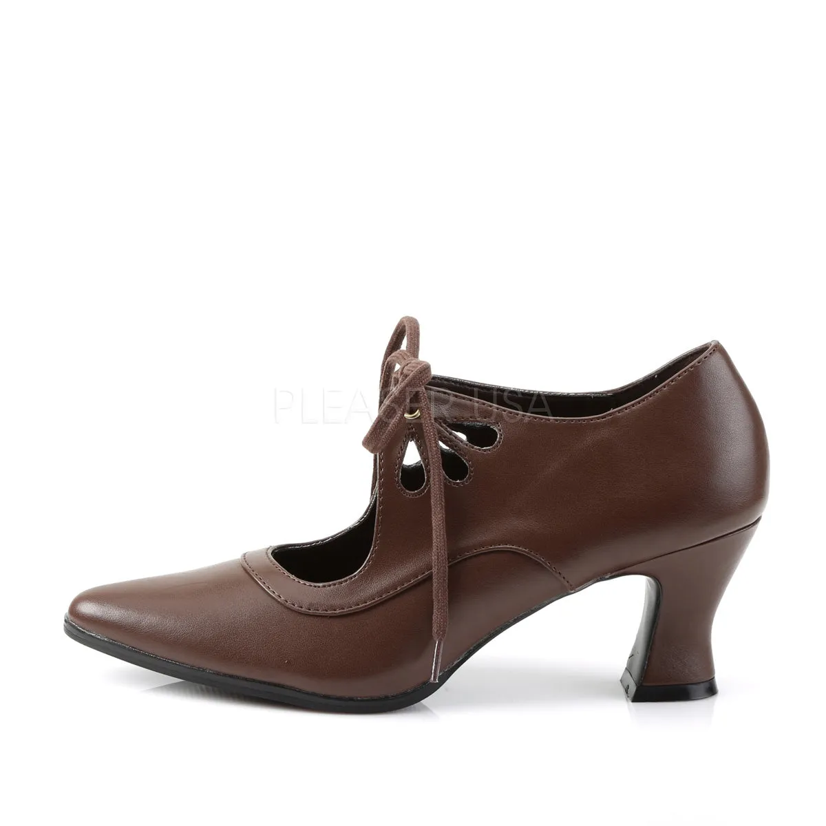 Victorian Style Brown Kitten Heels
