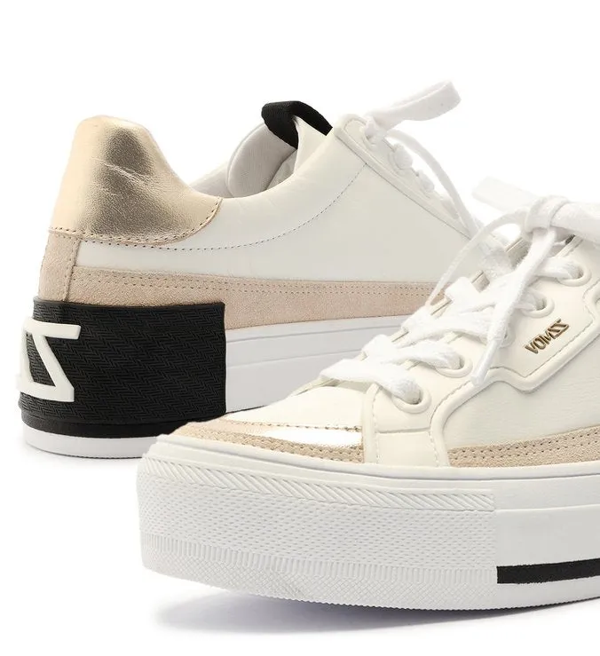 White Leather Flatform ZZ Mov Sneakers